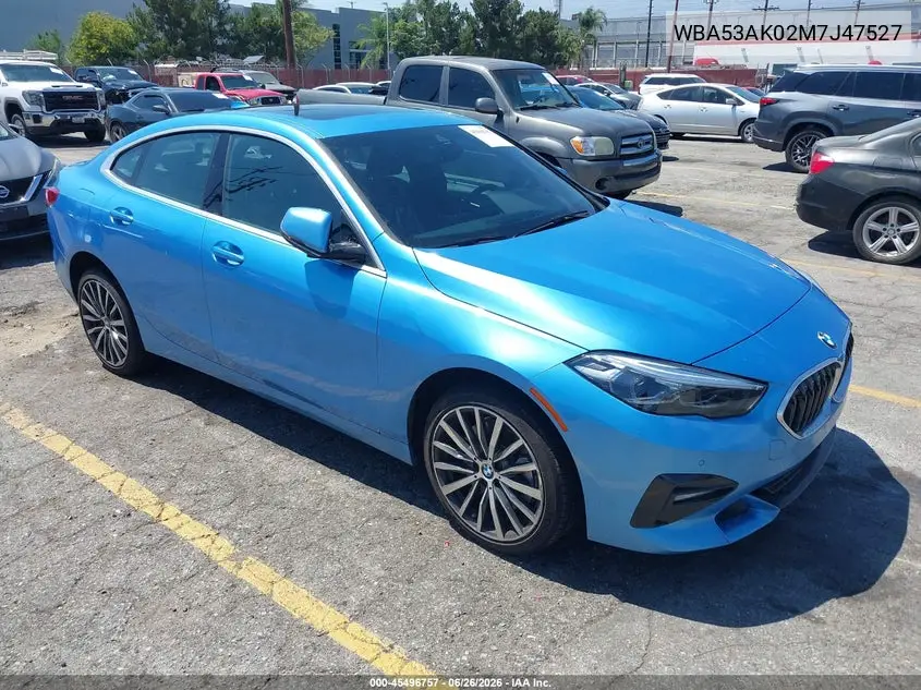 2021 BMW 228I Gran Coupe Sdrive VIN: WBA53AK02M7J47527 Lot: 45496757