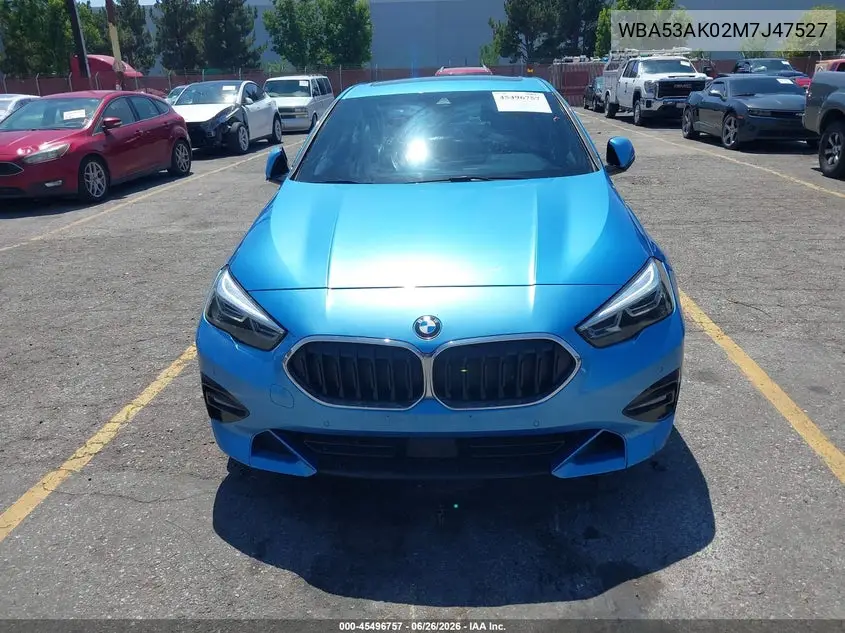 2021 BMW 228I Gran Coupe Sdrive VIN: WBA53AK02M7J47527 Lot: 45496757