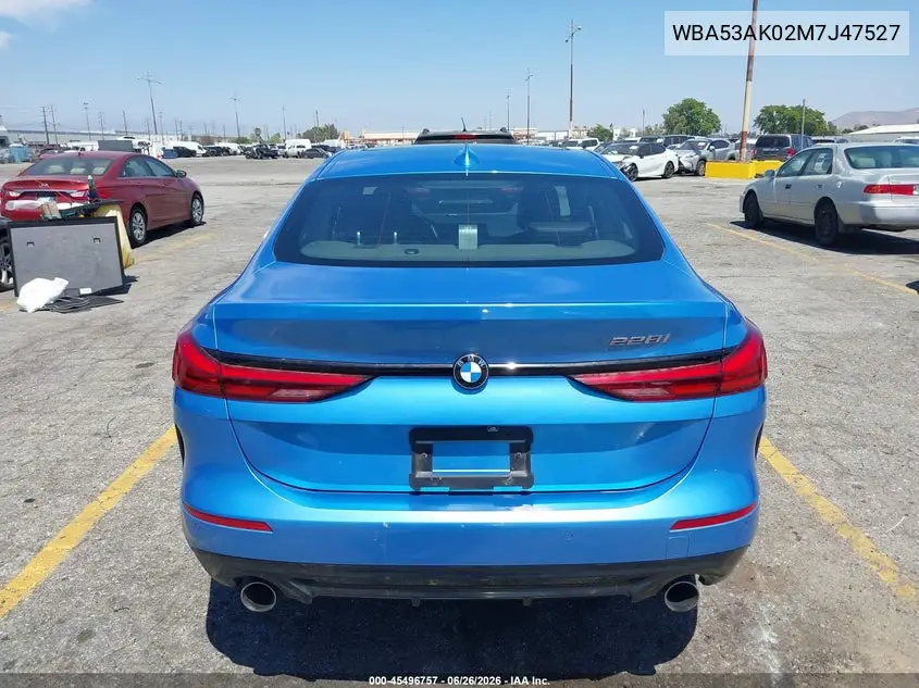 2021 BMW 228I Gran Coupe Sdrive VIN: WBA53AK02M7J47527 Lot: 45496757