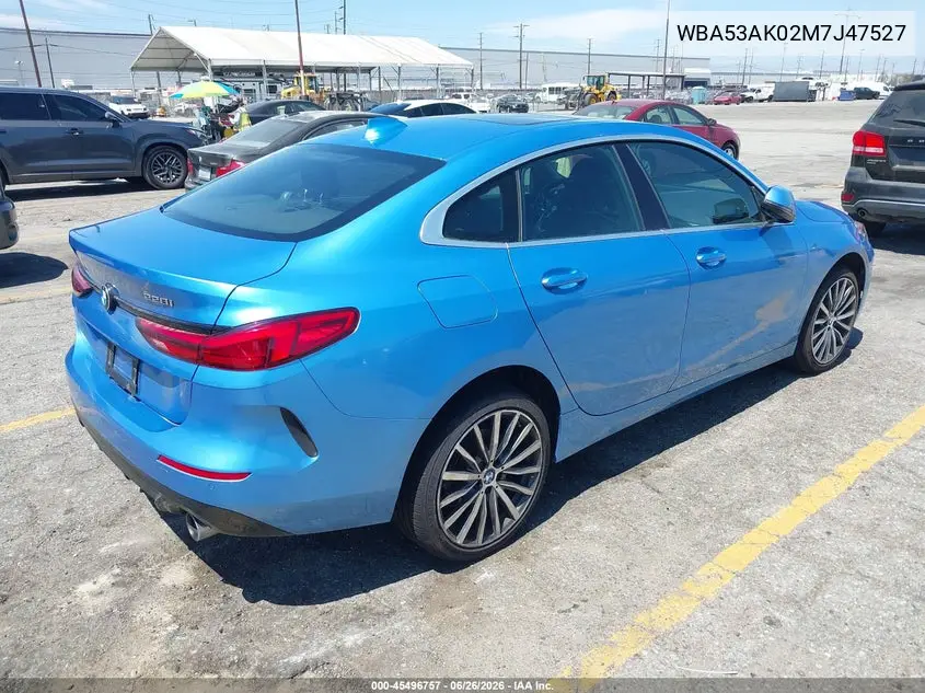 2021 BMW 228I Gran Coupe Sdrive VIN: WBA53AK02M7J47527 Lot: 45496757