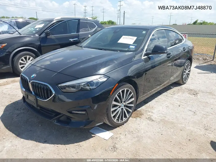 2021 BMW 228I Gran Coupe xDrive VIN: WBA73AK08M7J48870 Lot: 45522166