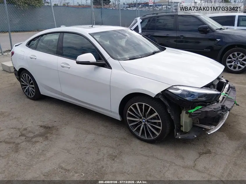 2021 BMW 228I Gran Coupe xDrive VIN: WBA73AK01M7G33421 Lot: 45609106