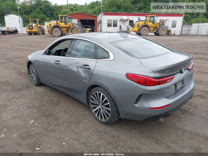 2022 BMW 228 Gran Coupe I xDrive VIN: WBA73AK09N7K06793 Lot: 45118694