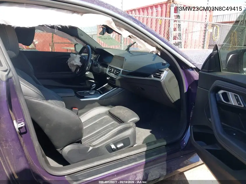 2022 BMW 230 I VIN: 3MW23CM03N8C49415 Lot: 45125577