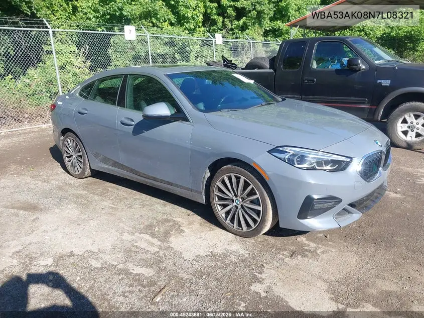 2022 BMW 228 Gran Coupe I Sdrive VIN: WBA53AK08N7L08321 Lot: 45243681