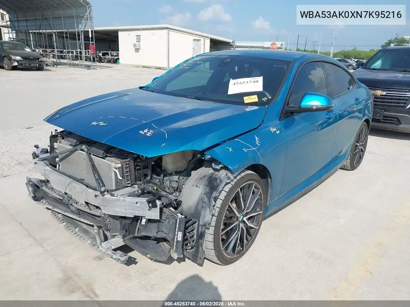 2022 BMW 228 Gran Coupe I Sdrive VIN: WBA53AK0XN7K95216 Lot: 45253740