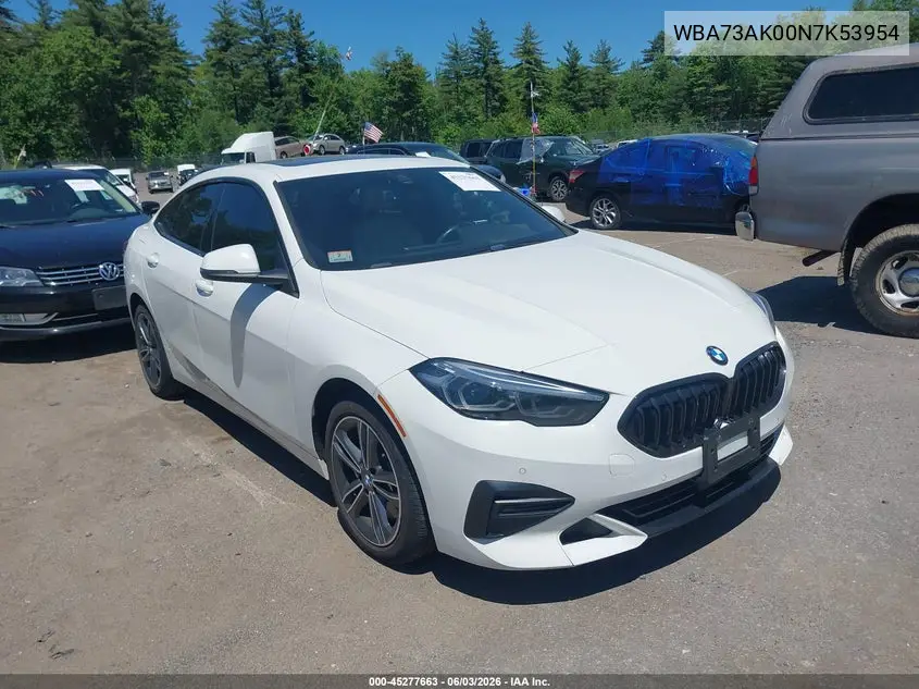 2022 BMW 228 Gran Coupe I xDrive VIN: WBA73AK00N7K53954 Lot: 45277663