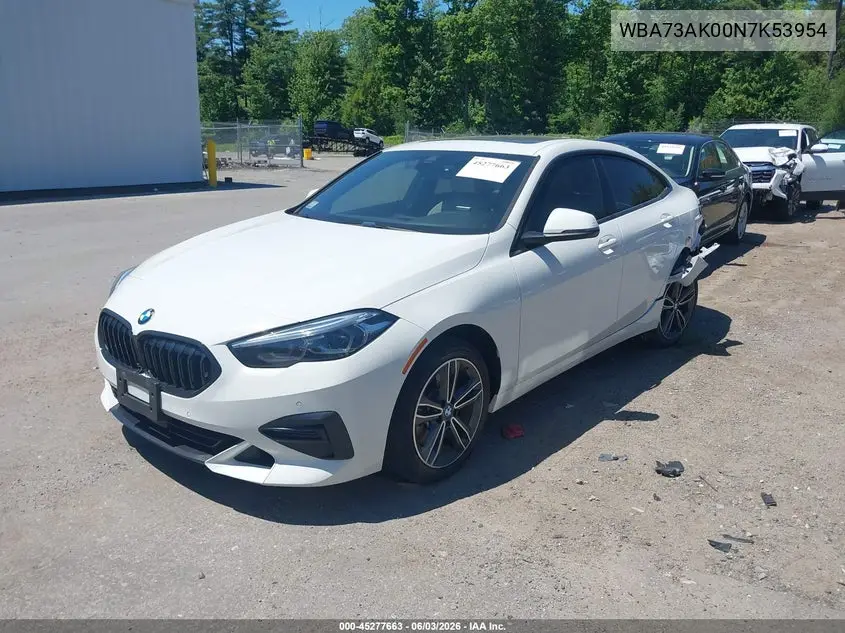 2022 BMW 228 Gran Coupe I xDrive VIN: WBA73AK00N7K53954 Lot: 45277663
