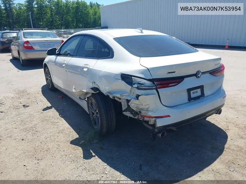 2022 BMW 228 Gran Coupe I xDrive VIN: WBA73AK00N7K53954 Lot: 45277663