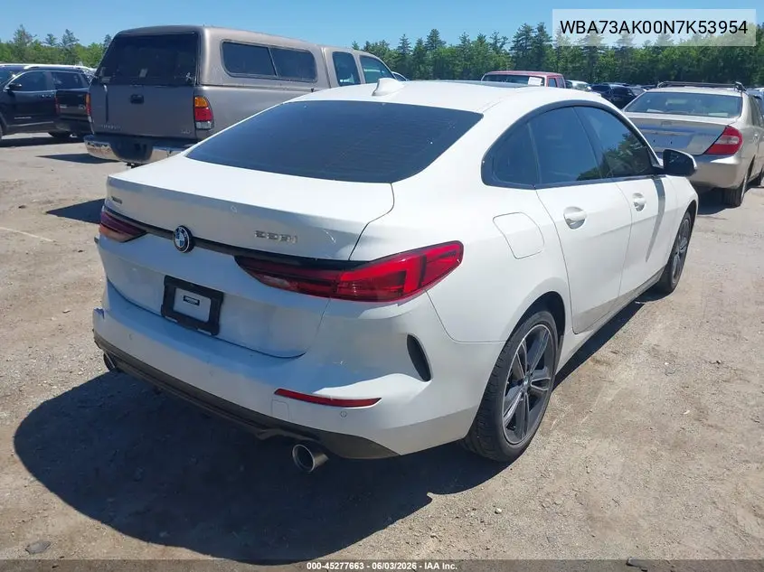 2022 BMW 228 Gran Coupe I xDrive VIN: WBA73AK00N7K53954 Lot: 45277663