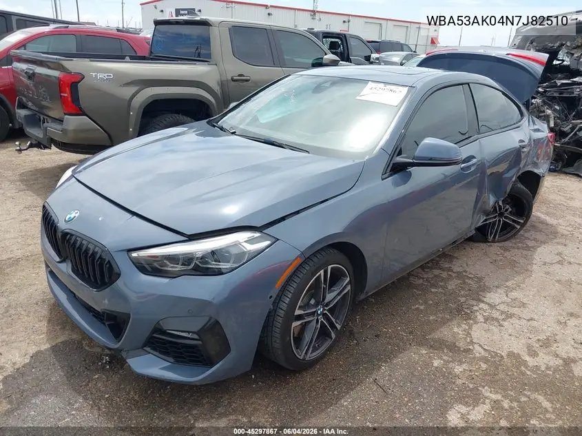2022 BMW 228 Gran Coupe I Sdrive VIN: WBA53AK04N7J82510 Lot: 45297867