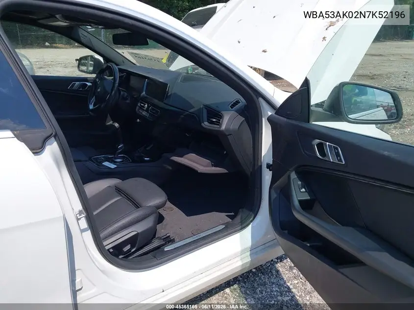2022 BMW 228 Gran Coupe I Sdrive VIN: WBA53AK02N7K52196 Lot: 45365165