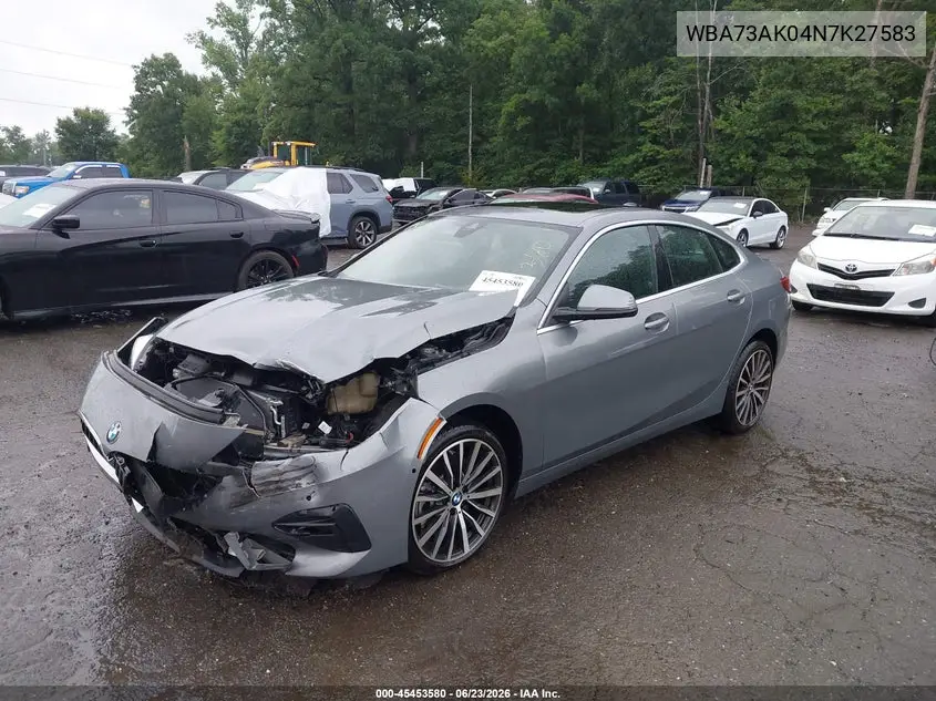 2022 BMW 228 Gran Coupe I xDrive VIN: WBA73AK04N7K27583 Lot: 45453580