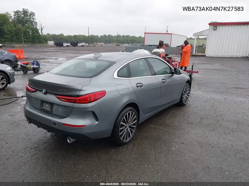 2022 BMW 228 Gran Coupe I xDrive VIN: WBA73AK04N7K27583 Lot: 45453580