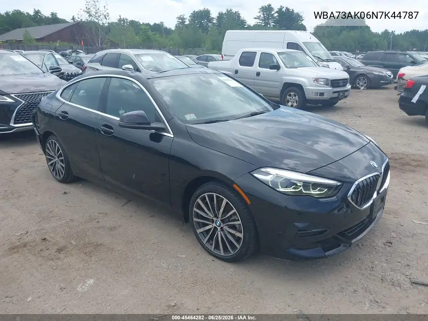 2022 BMW 228 Gran Coupe I xDrive VIN: WBA73AK06N7K44787 Lot: 45464282