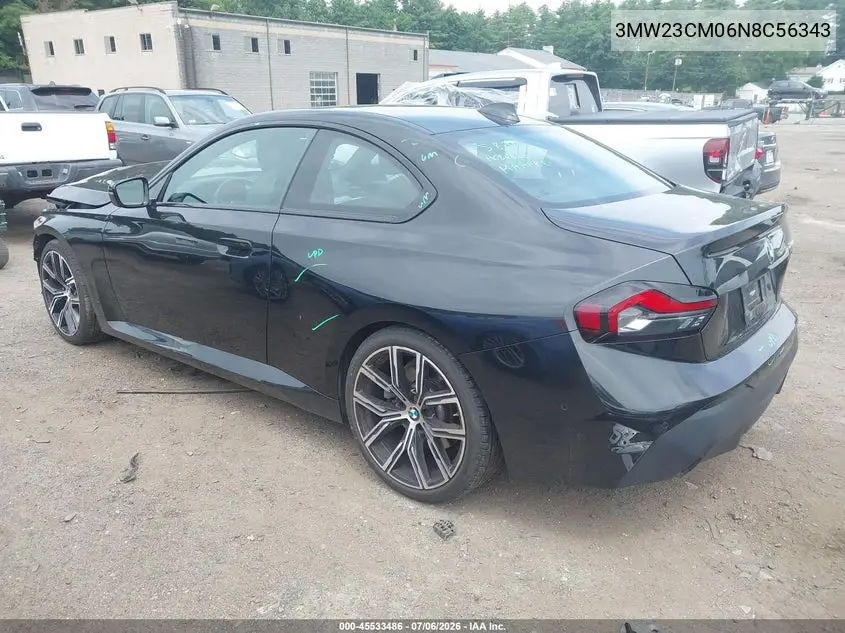 2022 BMW 230 I VIN: 3MW23CM06N8C56343 Lot: 45533486