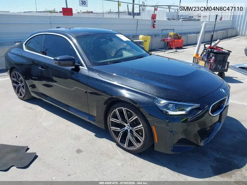 2022 BMW 230 I VIN: 3MW23CM04N8C47110 Lot: 45551479