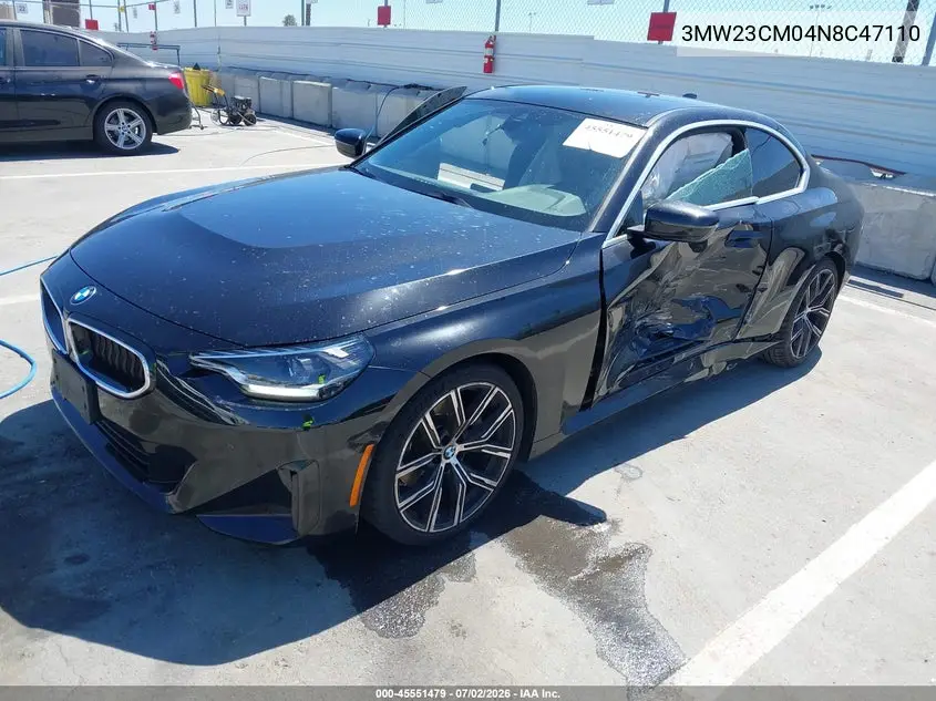 2022 BMW 230 I VIN: 3MW23CM04N8C47110 Lot: 45551479