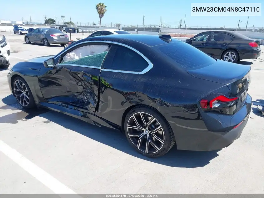 2022 BMW 230 I VIN: 3MW23CM04N8C47110 Lot: 45551479