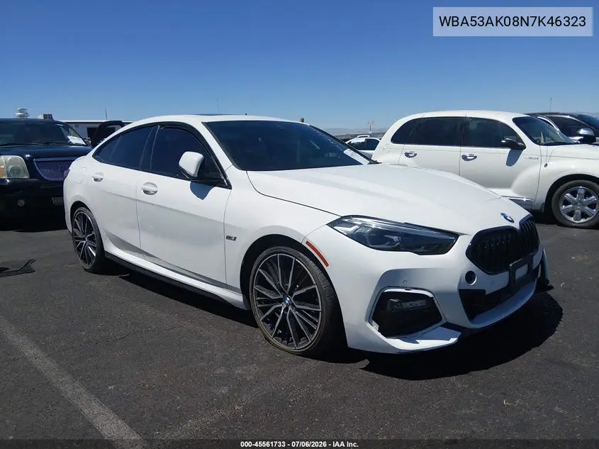 2022 BMW 228 Gran Coupe I Sdrive VIN: WBA53AK08N7K46323 Lot: 45561733