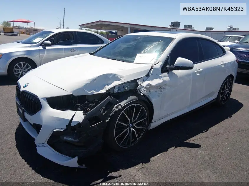 2022 BMW 228 Gran Coupe I Sdrive VIN: WBA53AK08N7K46323 Lot: 45561733