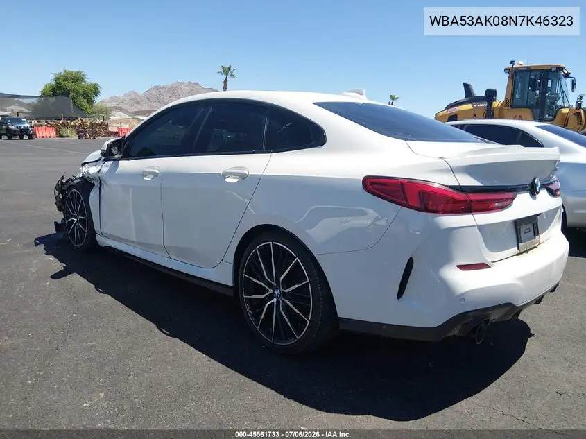 2022 BMW 228 Gran Coupe I Sdrive VIN: WBA53AK08N7K46323 Lot: 45561733