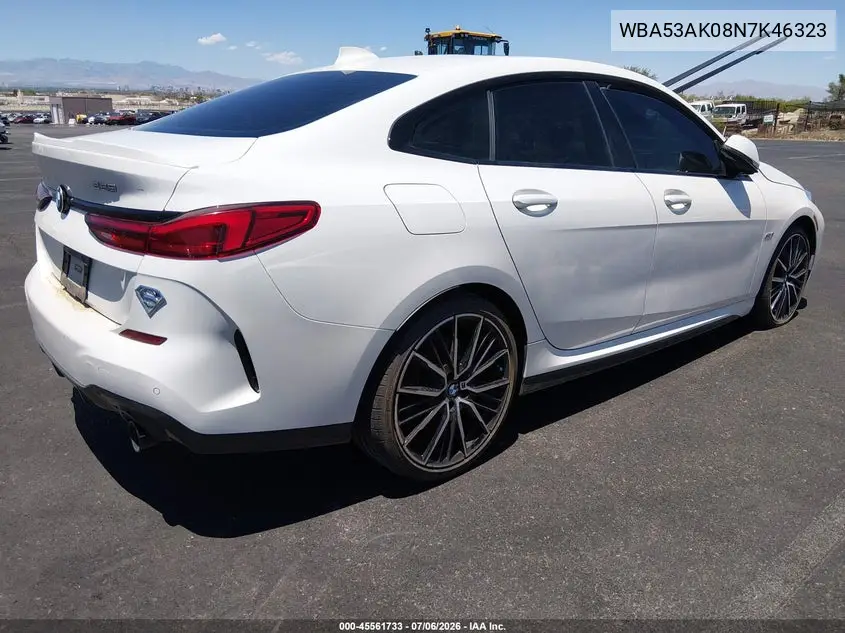 2022 BMW 228 Gran Coupe I Sdrive VIN: WBA53AK08N7K46323 Lot: 45561733