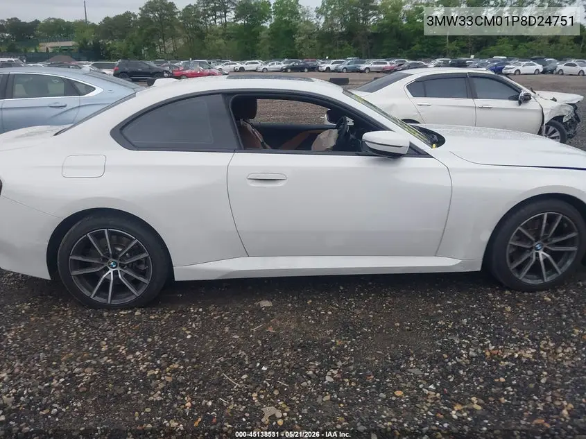 2023 BMW 230 I xDrive VIN: 3MW33CM01P8D24751 Lot: 45138531