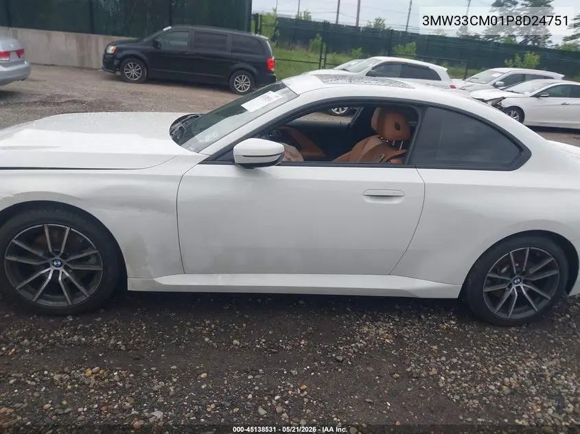 2023 BMW 230 I xDrive VIN: 3MW33CM01P8D24751 Lot: 45138531