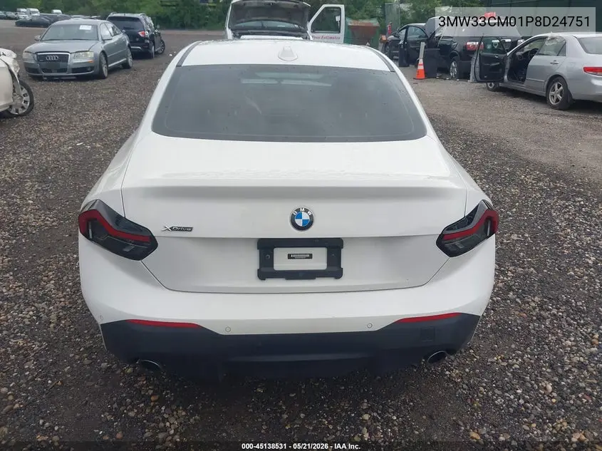2023 BMW 230 I xDrive VIN: 3MW33CM01P8D24751 Lot: 45138531