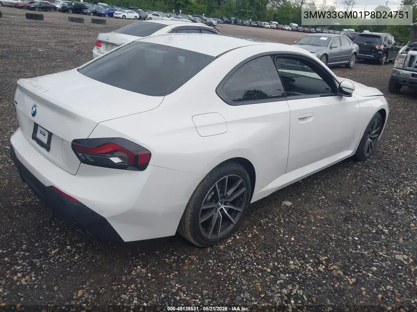 2023 BMW 230 I xDrive VIN: 3MW33CM01P8D24751 Lot: 45138531