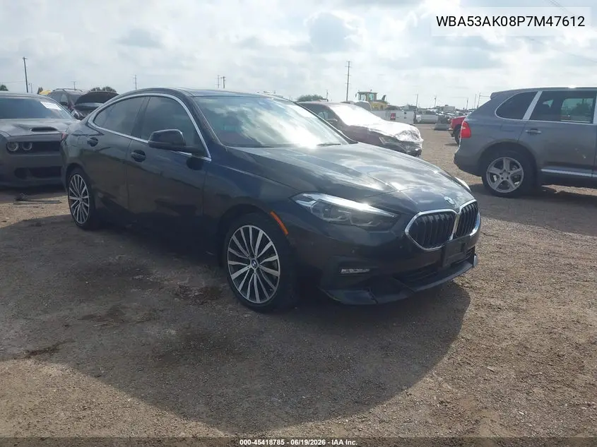 2023 BMW 228 Gran Coupe I Sdrive VIN: WBA53AK08P7M47612 Lot: 45418785