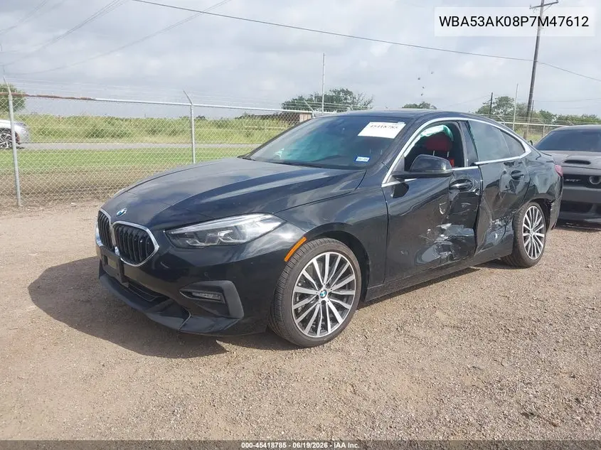 2023 BMW 228 Gran Coupe I Sdrive VIN: WBA53AK08P7M47612 Lot: 45418785