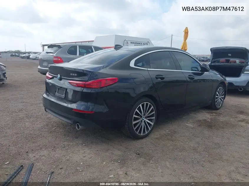 2023 BMW 228 Gran Coupe I Sdrive VIN: WBA53AK08P7M47612 Lot: 45418785