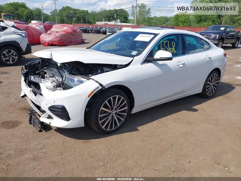 2024 BMW 228I Gran Coupe xDrive VIN: WBA73AK06R7R31693 Lot: 45166568