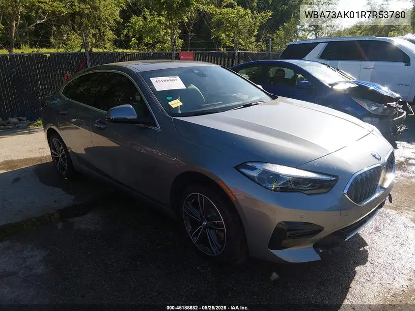 2024 BMW 228I Gran Coupe xDrive VIN: WBA73AK01R7R53780 Lot: 45188882