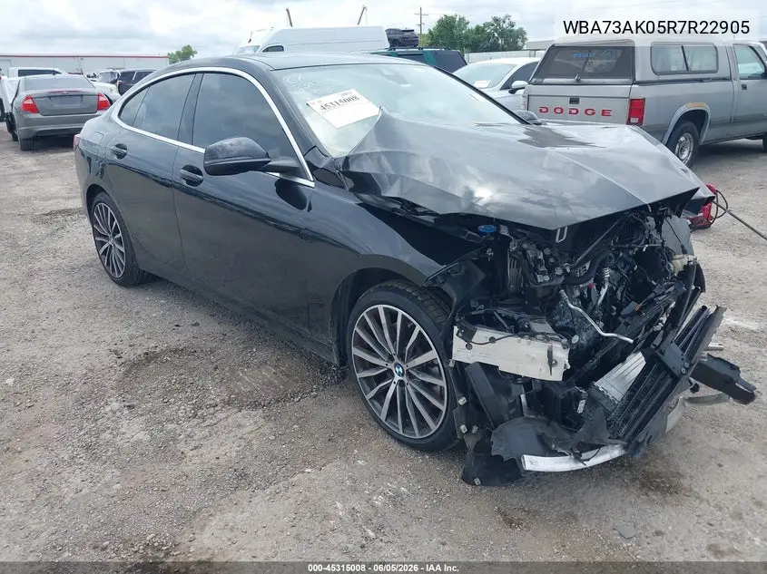 2024 BMW 228I Gran Coupe xDrive VIN: WBA73AK05R7R22905 Lot: 45315008