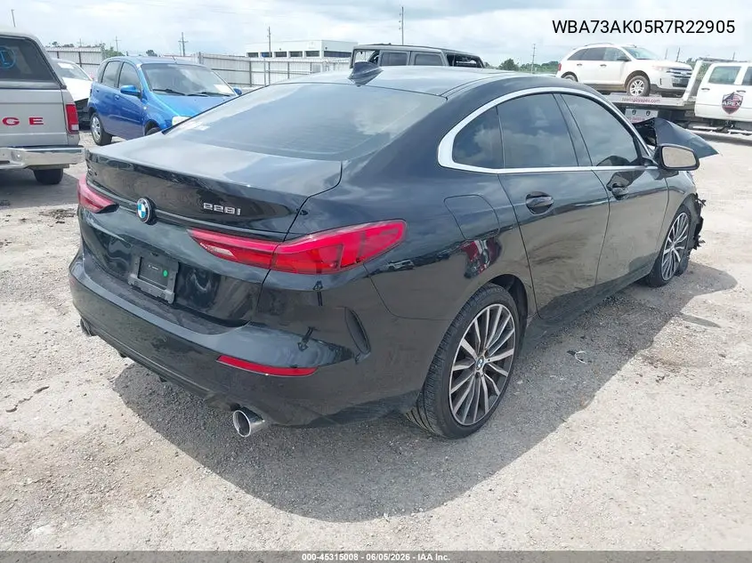 2024 BMW 228I Gran Coupe xDrive VIN: WBA73AK05R7R22905 Lot: 45315008