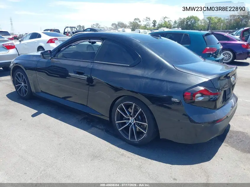 2024 BMW 230I VIN: 3MW23CM03R8E22890 Lot: 45656354