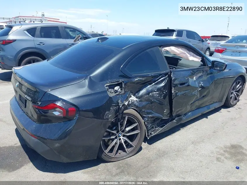 2024 BMW 230I VIN: 3MW23CM03R8E22890 Lot: 45656354