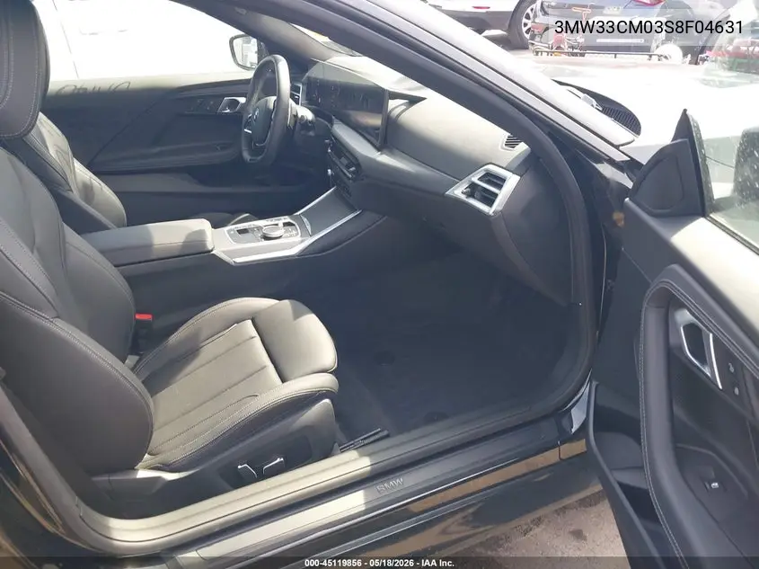 2025 BMW 230I xDrive VIN: 3MW33CM03S8F04631 Lot: 45119856