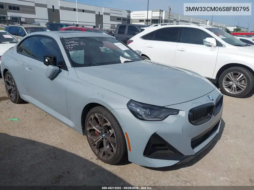 2025 BMW 230I xDrive VIN: 3MW33CM06S8F80795 Lot: 45213202