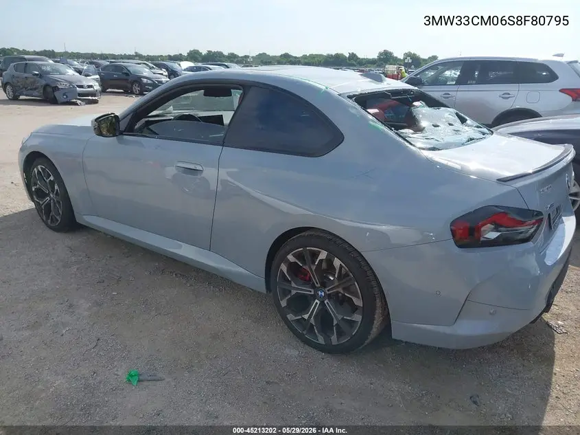 2025 BMW 230I xDrive VIN: 3MW33CM06S8F80795 Lot: 45213202