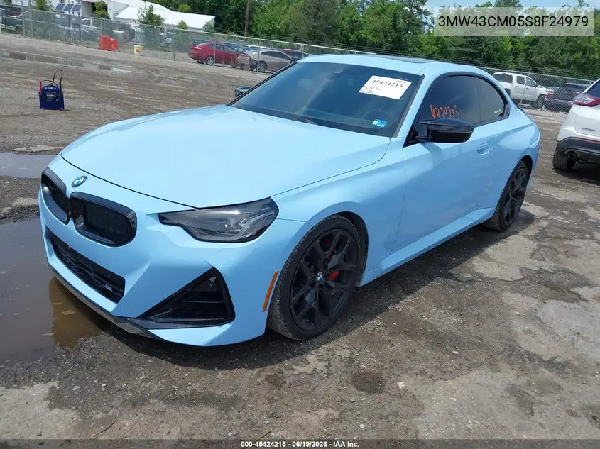 2025 BMW M240 I VIN: 3MW43CM05S8F24979 Lot: 45424215