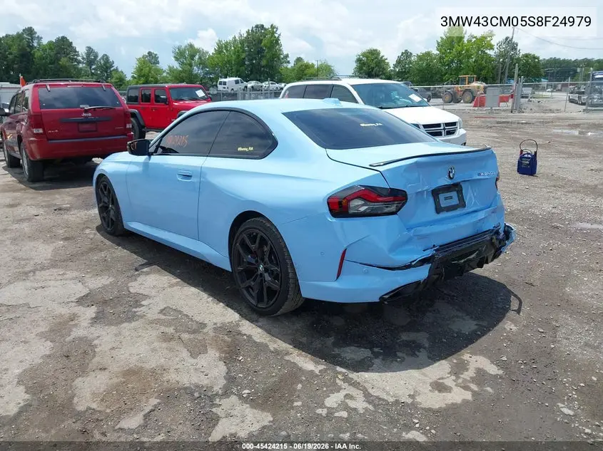 2025 BMW M240 I VIN: 3MW43CM05S8F24979 Lot: 45424215