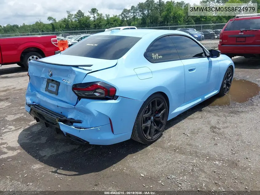 2025 BMW M240 I VIN: 3MW43CM05S8F24979 Lot: 45424215