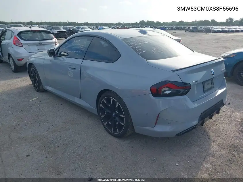 2025 BMW M240 I xDrive VIN: 3MW53CM0XS8F55696 Lot: 45472273
