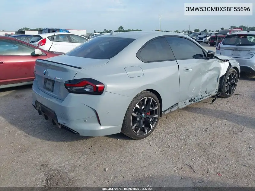 2025 BMW M240 I xDrive VIN: 3MW53CM0XS8F55696 Lot: 45472273