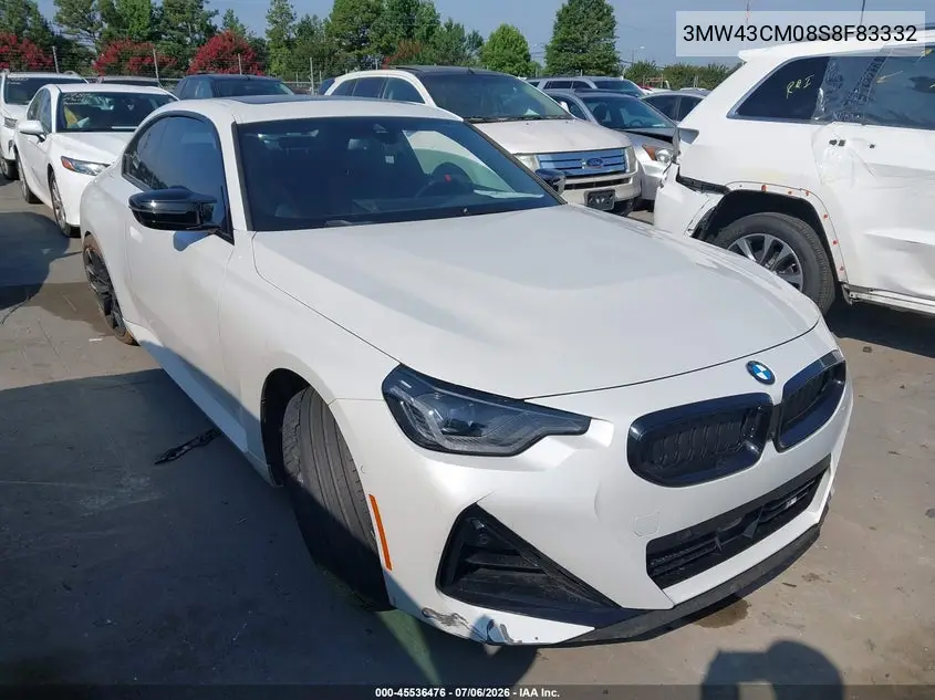 2025 BMW M240 I VIN: 3MW43CM08S8F83332 Lot: 45536476