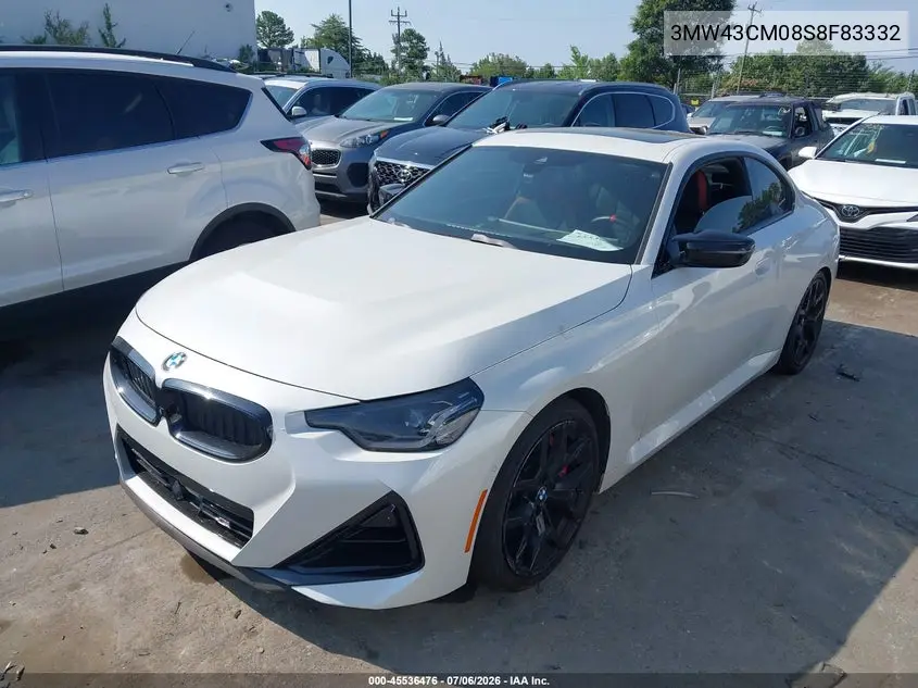2025 BMW M240 I VIN: 3MW43CM08S8F83332 Lot: 45536476